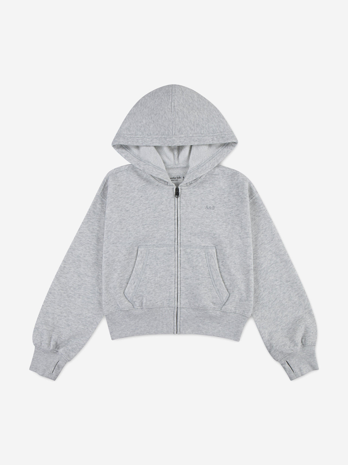 Abercrombie & Fitch Girls Essential Zip Up Top in Grey