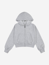 Abercrombie & Fitch Girls Essential Zip Up Top in Grey