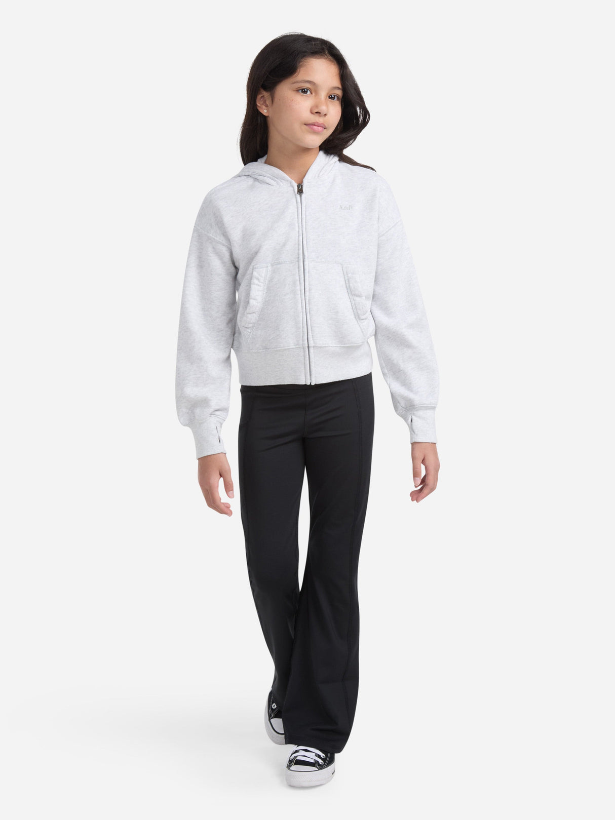 Abercrombie & Fitch Girls Essential Zip Up Top in Grey