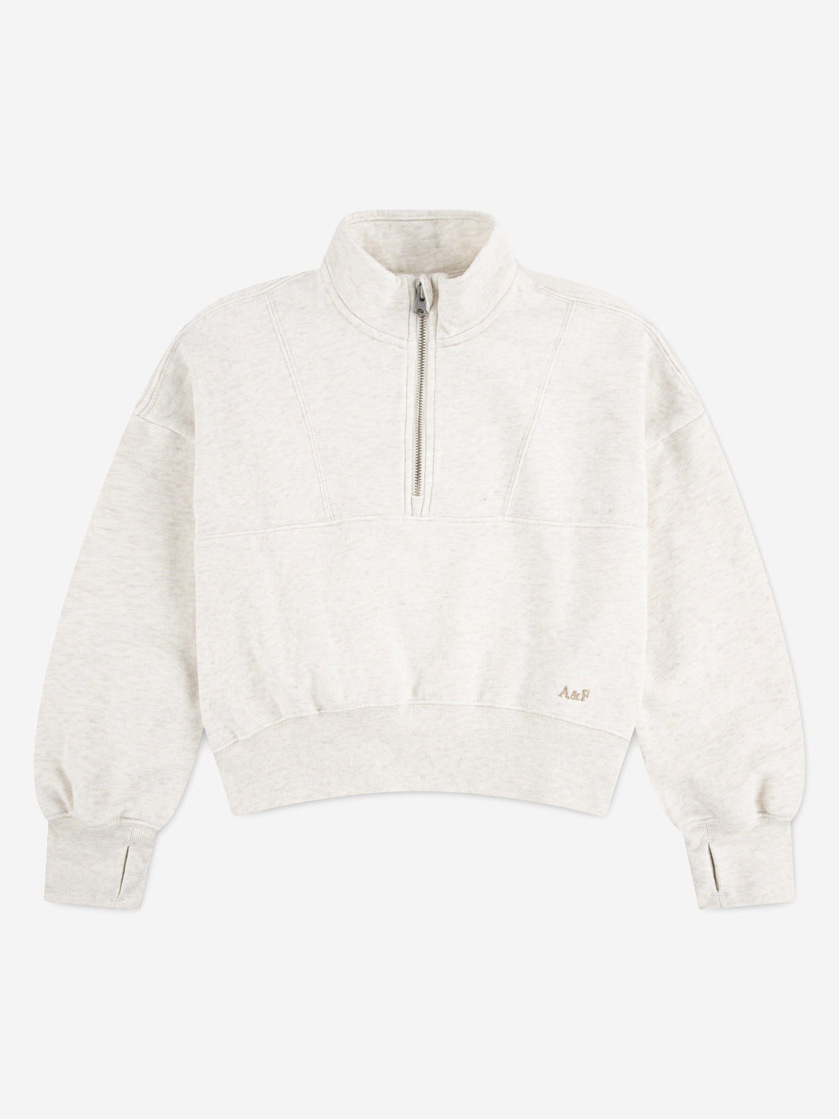 Abercrombie & Fitch Girls Essential 1/4 Zip Pullover in Beige