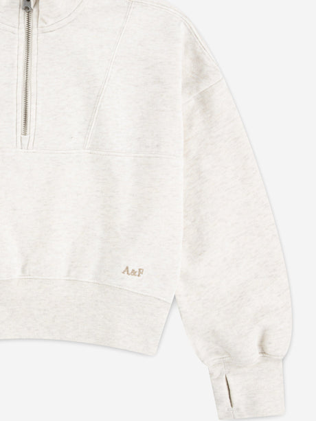 Abercrombie & Fitch Girls Essential 1/4 Zip Pullover in Beige