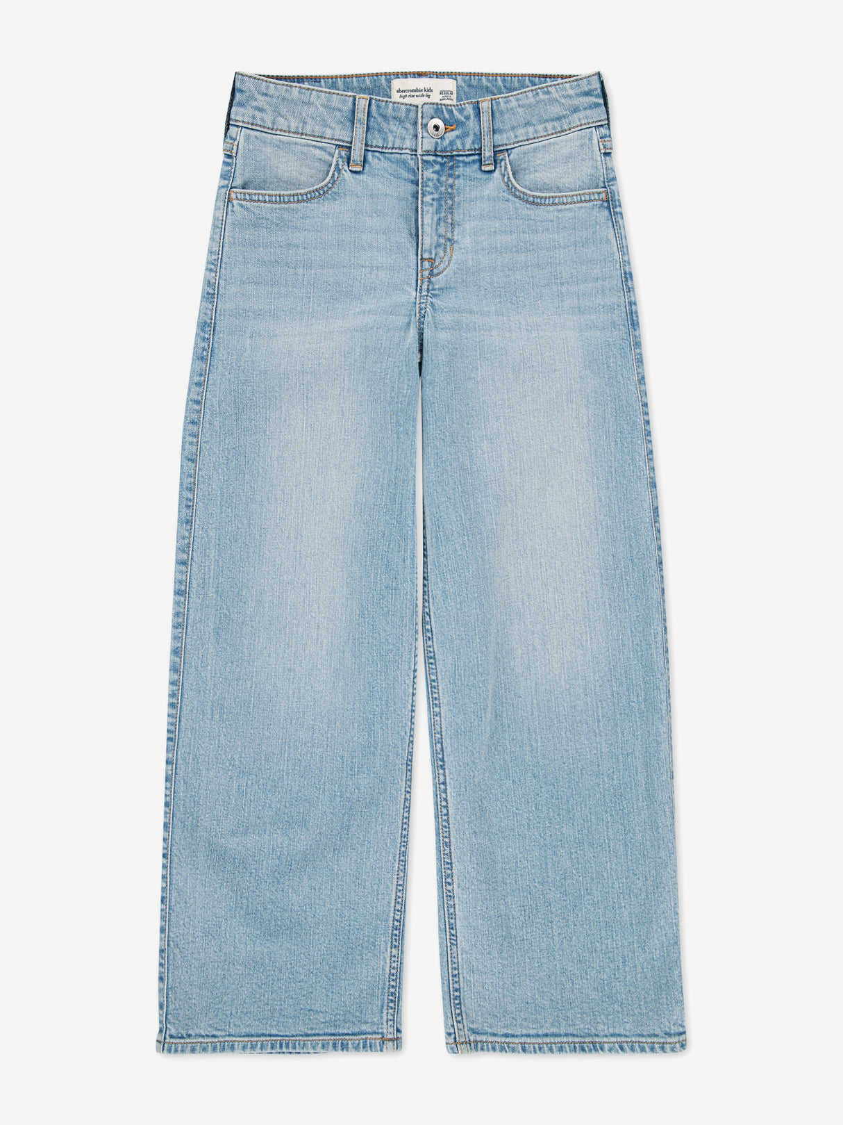 Abercrombie & Fitch Girls High Rise Wide Leg Jeans in Blue