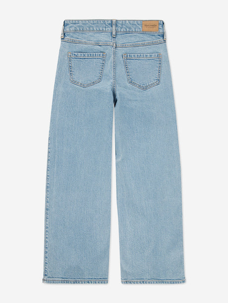 Abercrombie & Fitch Girls High Rise Wide Leg Jeans in Blue