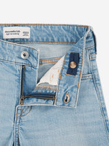 Abercrombie & Fitch Girls High Rise Wide Leg Jeans in Blue