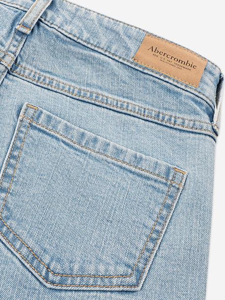 Abercrombie & Fitch Girls High Rise Wide Leg Jeans in Blue