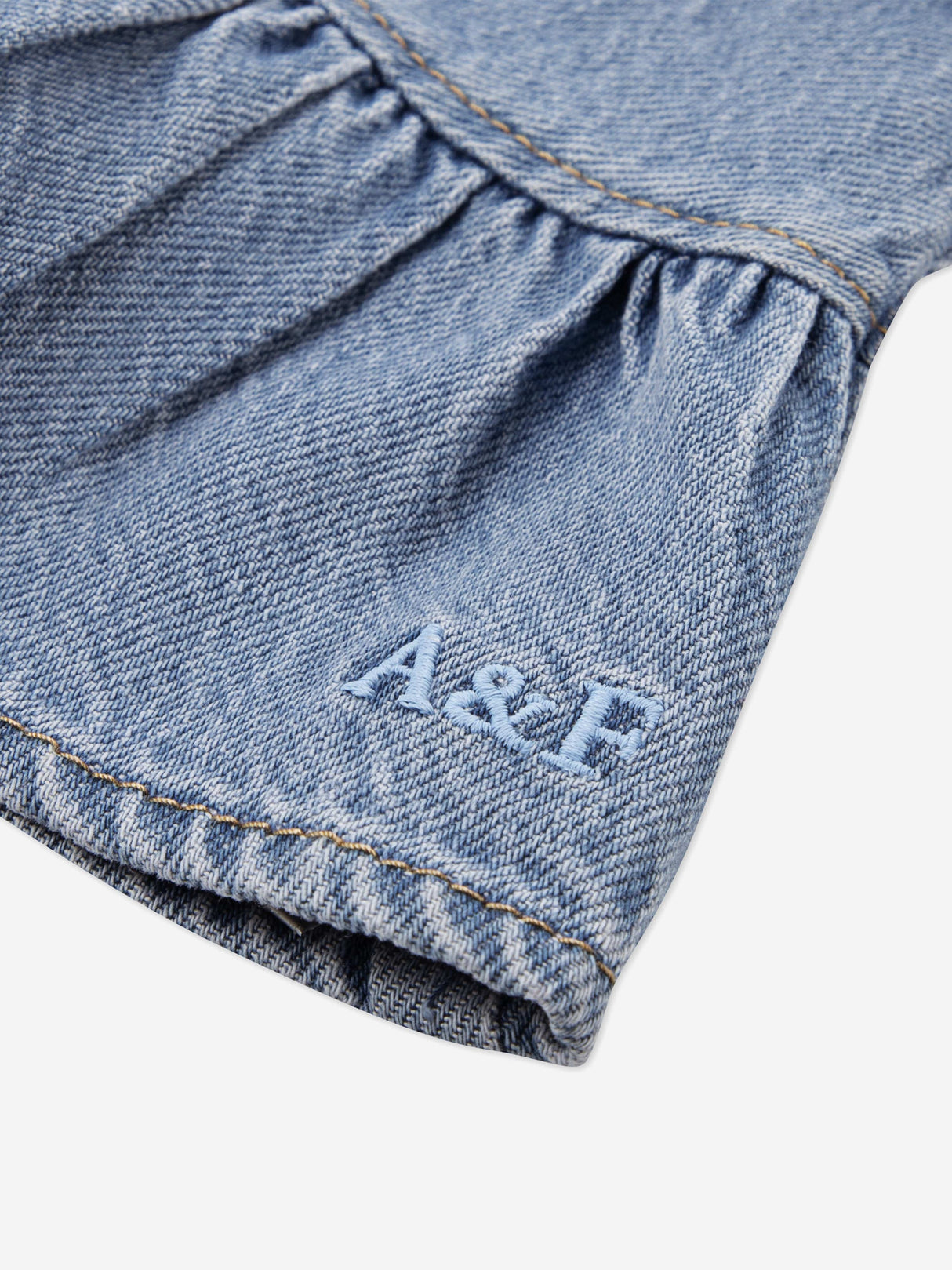 Abercrombie & Fitch Girls Smocked Waist Tiered Dress in Blue