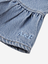 Abercrombie & Fitch Girls Smocked Waist Tiered Dress in Blue