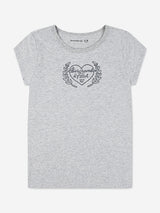 Abercrombie & Fitch Girls Laurel Heart T-Shirt in Grey