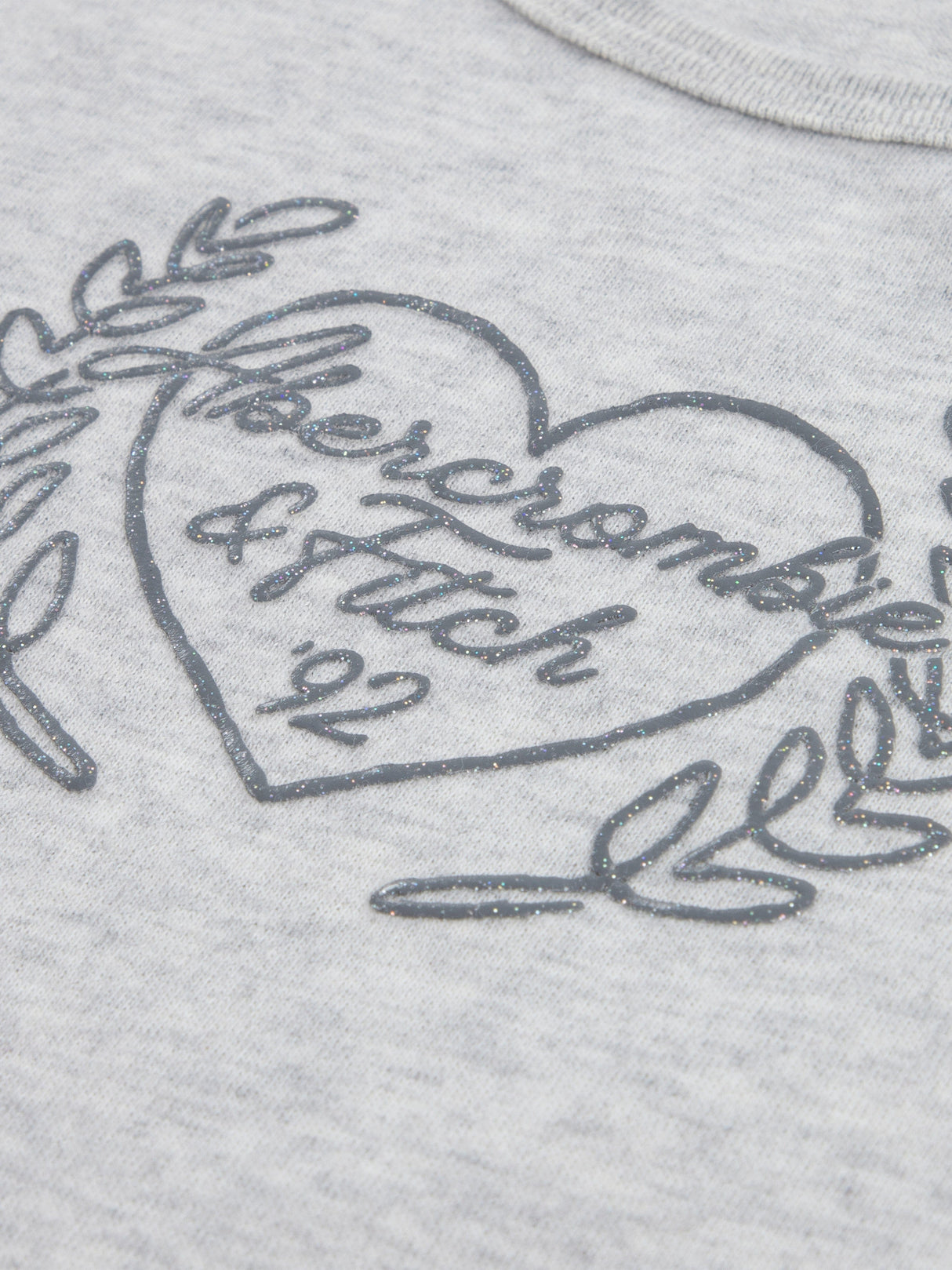 Abercrombie & Fitch Girls Laurel Heart T-Shirt in Grey