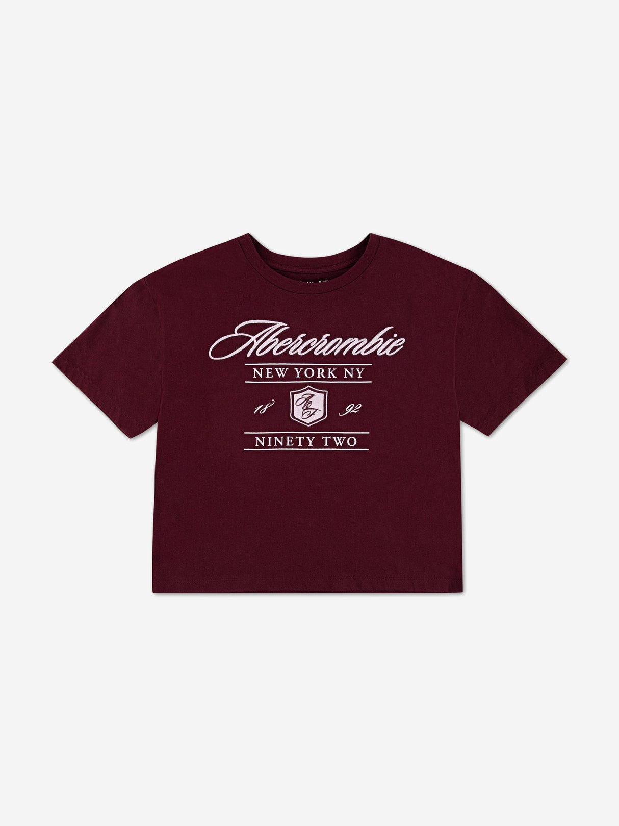 Abercrombie & Fitch Girls Crest Boxy T-Shirt in Red