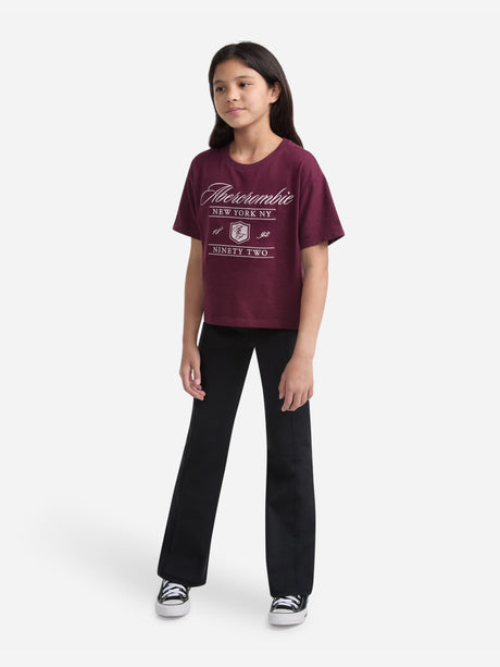 Abercrombie & Fitch Girls Crest Boxy T-Shirt in Red