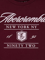 Abercrombie & Fitch Girls Crest Boxy T-Shirt in Red