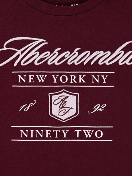 Abercrombie & Fitch Girls Crest Boxy T-Shirt in Red
