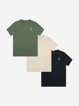 Abercrombie & Fitch Boys 3 Pack T-Shirt Set in Green