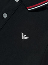 Emporio Armani Boys Logo Polo Shirt in Black