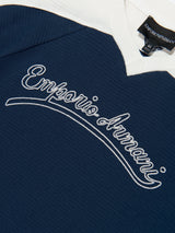 Emporio Armani Boys Colourblock Logo T-Shirt in Blue