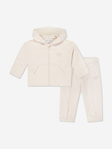 Emporio Armani Baby Boys Eagle Logo Tracksuit in Beige