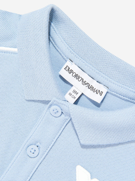 Emporio Armani Baby Boys Eagle Logo Polo Shirt in Blue