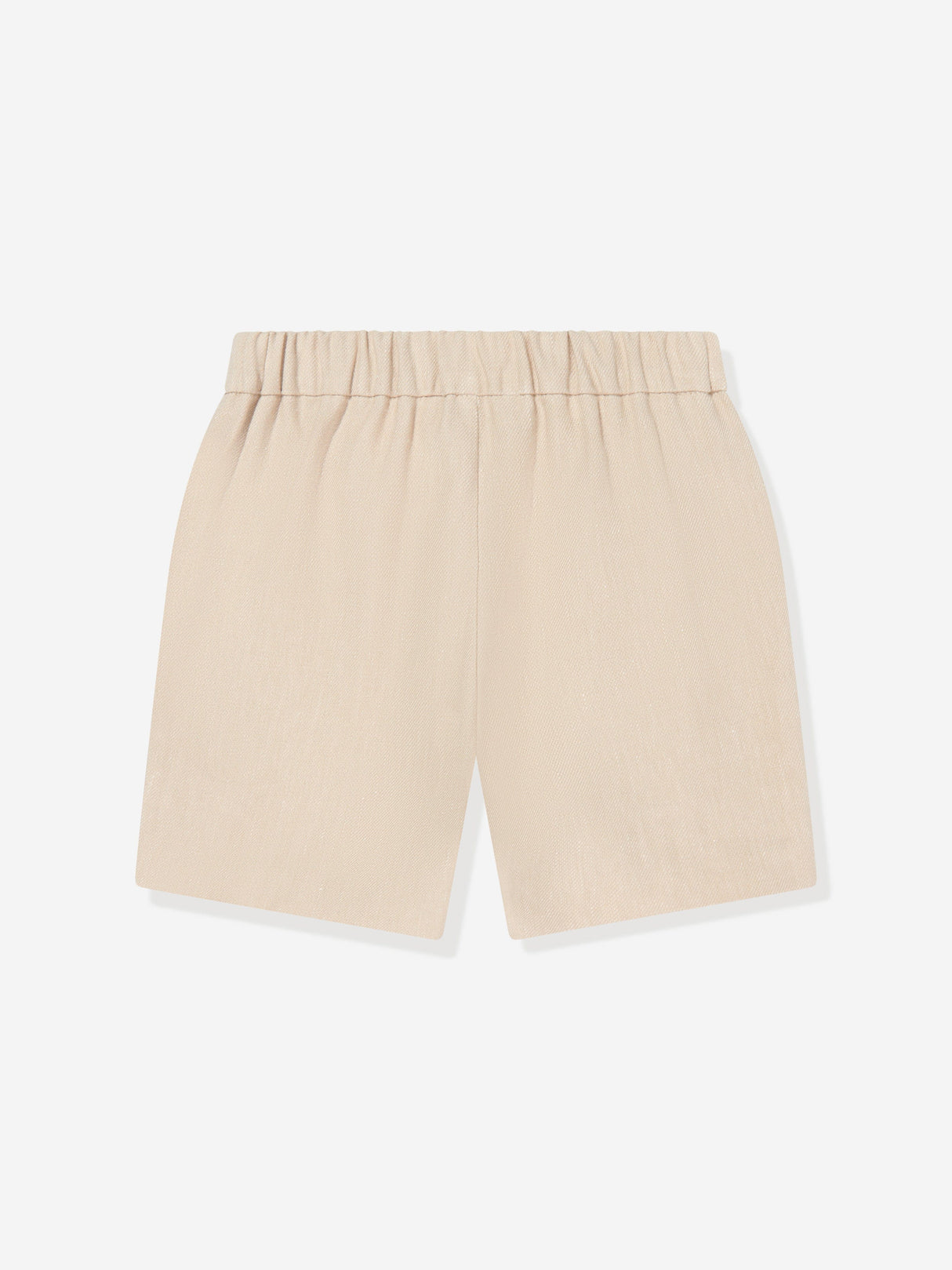 Emporio Armani Baby Boys Linen Logo Shorts in Beige