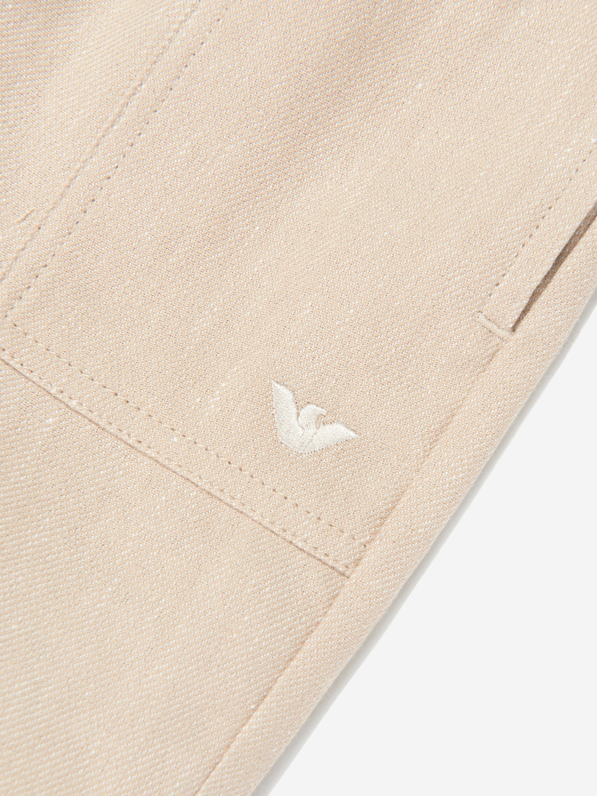 Emporio Armani Baby Boys Linen Logo Shorts in Beige