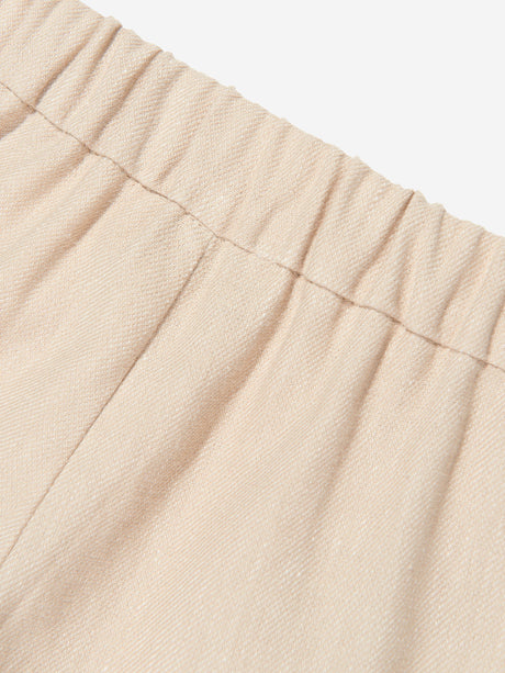 Emporio Armani Baby Boys Linen Logo Shorts in Beige