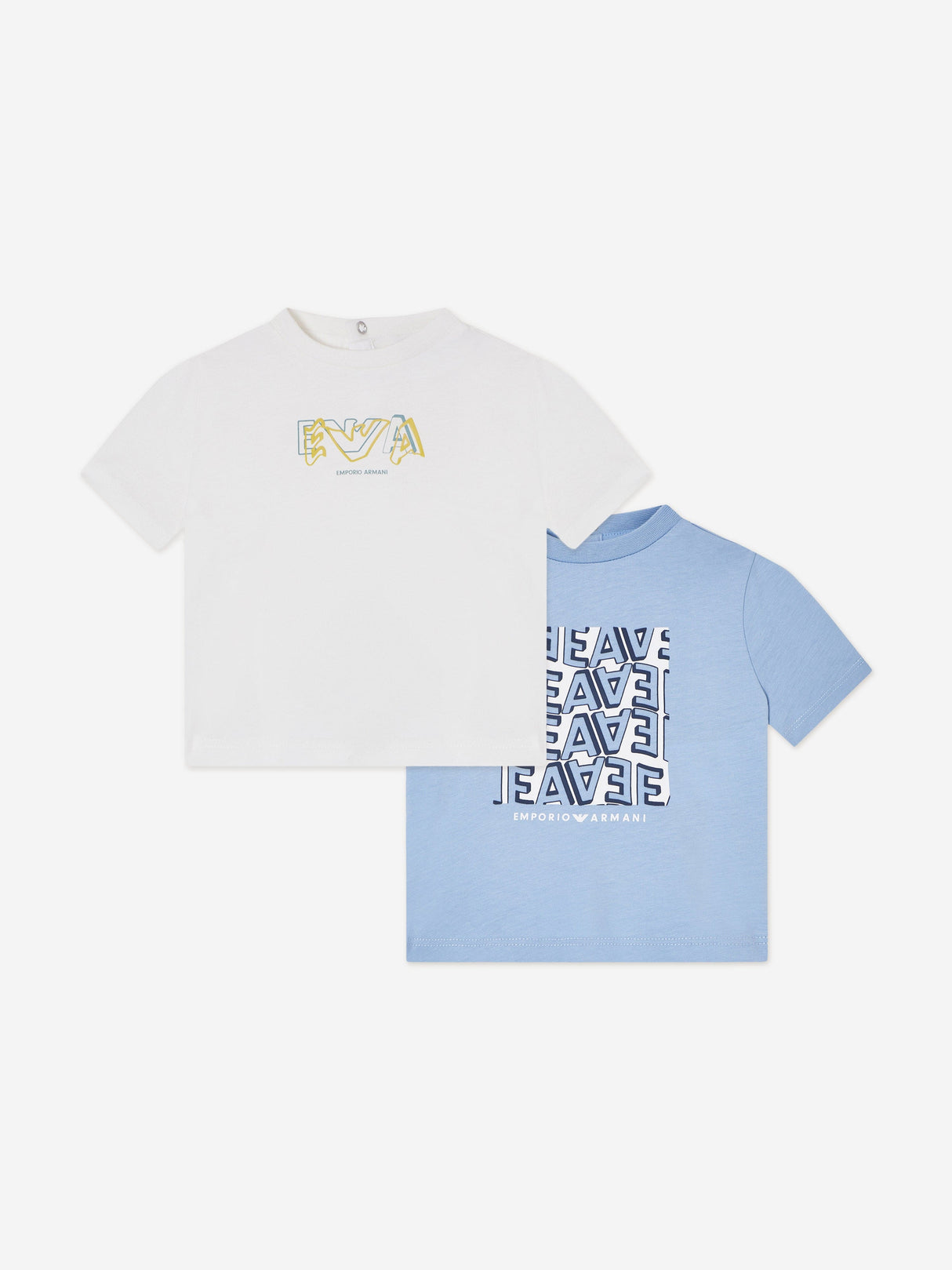 Emporio Armani Baby Boys 2 Pack T-Shirt Set in Blue