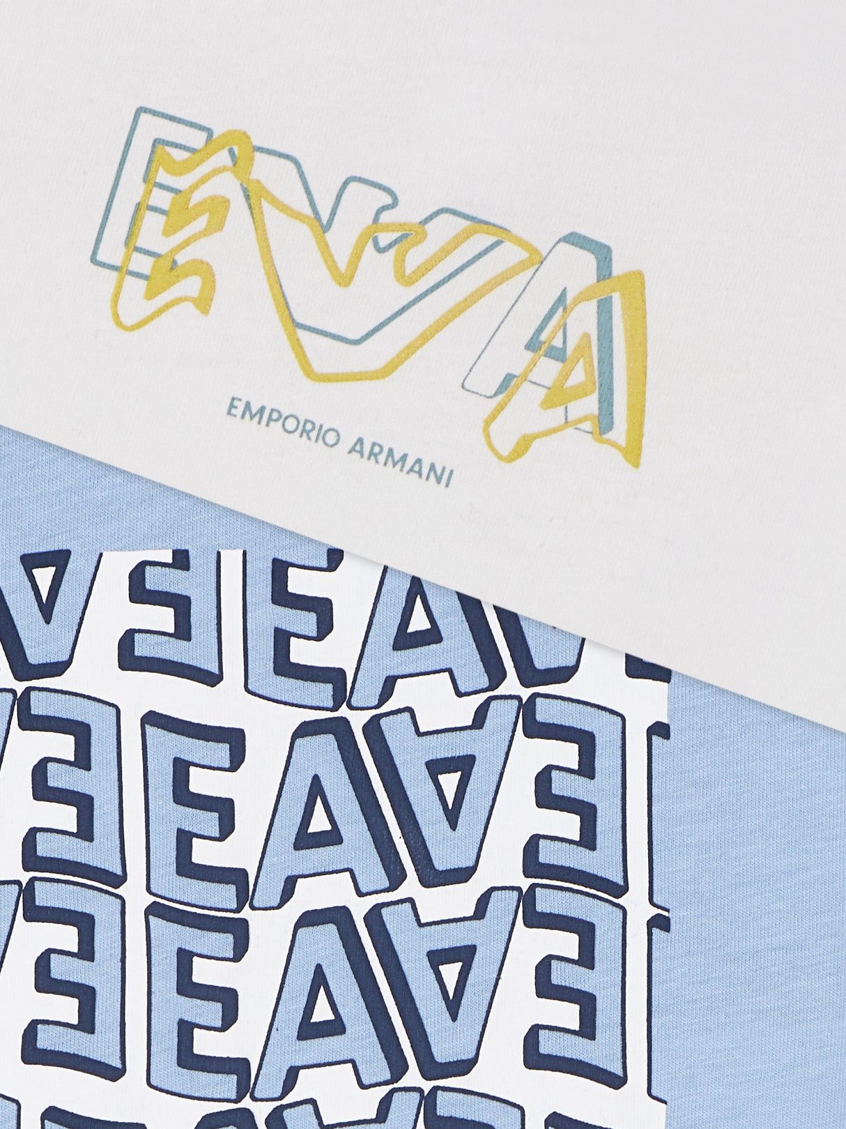 Emporio Armani Baby Boys 2 Pack T-Shirt Set in Blue