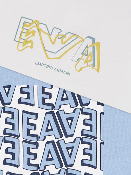 Emporio Armani Baby Boys 2 Pack T-Shirt Set in Blue