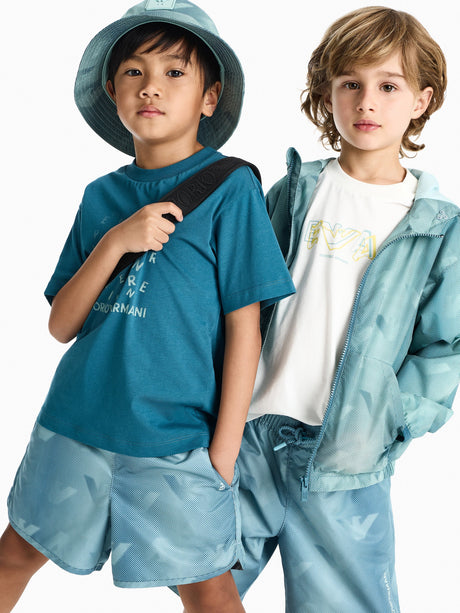 Emporio Armani Boys 2 Pack T-Shirt Set in Blue