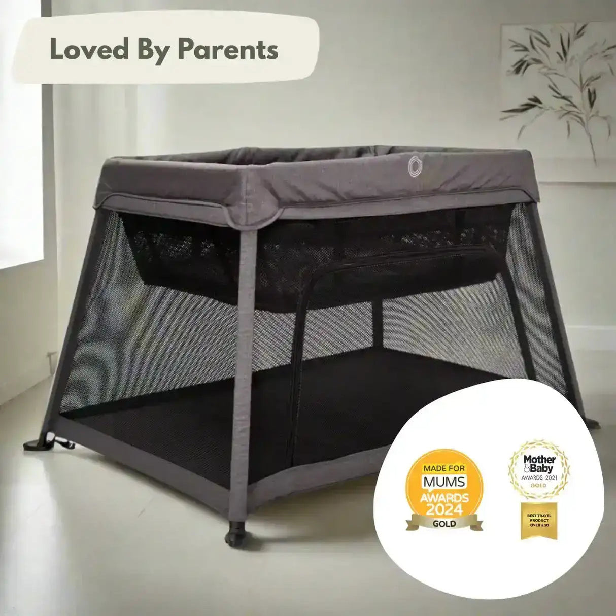 Airpod 3 Travel Cot Includes Newborn Bassinet Insert - Dark Grey