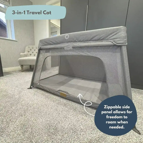 Airpod 3 Travel Cot Includes Newborn Insert - Light Grey