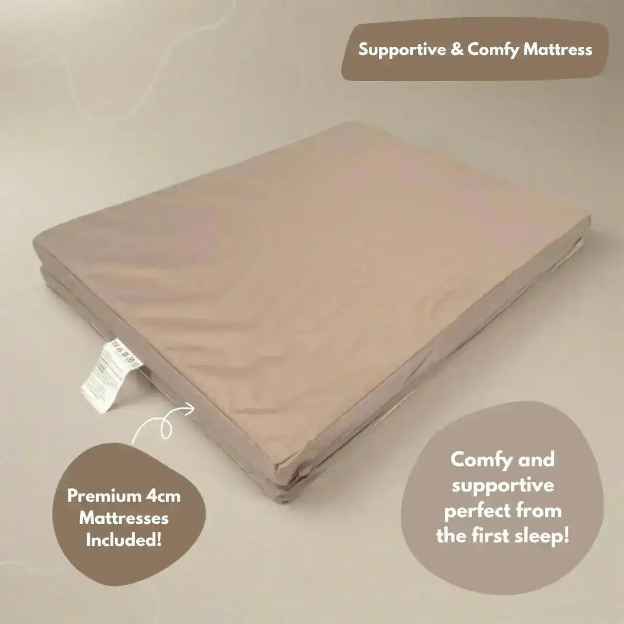 Airpod 3 Travel Cot Includes Newborn Bassinet Insert - Beige