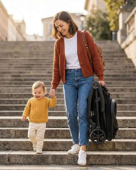 Venture Avio Compact Travel Baby Stroller - Black