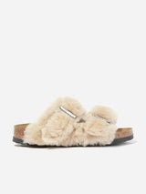 BIRKENSTOCK Classic Arizona Shearling Sandals in Beige
