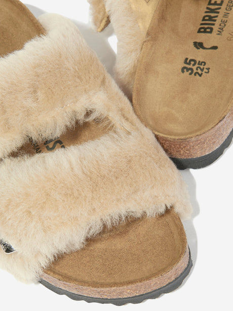 BIRKENSTOCK Classic Arizona Shearling Sandals in Beige