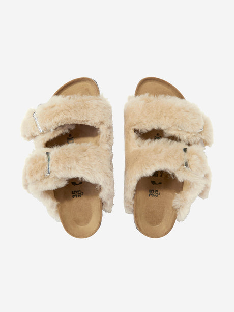 BIRKENSTOCK Classic Arizona Shearling Sandals in Beige