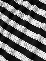 Balmain Baby Girls Striped Logo Dress in Black