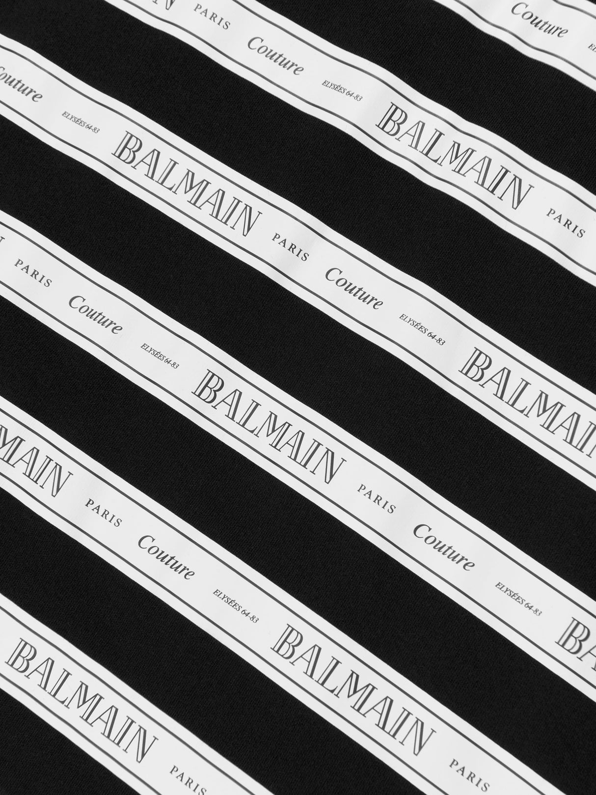 Balmain Girls Striped Logo Jersey Dress in Black