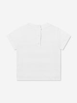 Balmain Baby Striped Logo T-Shirt in White