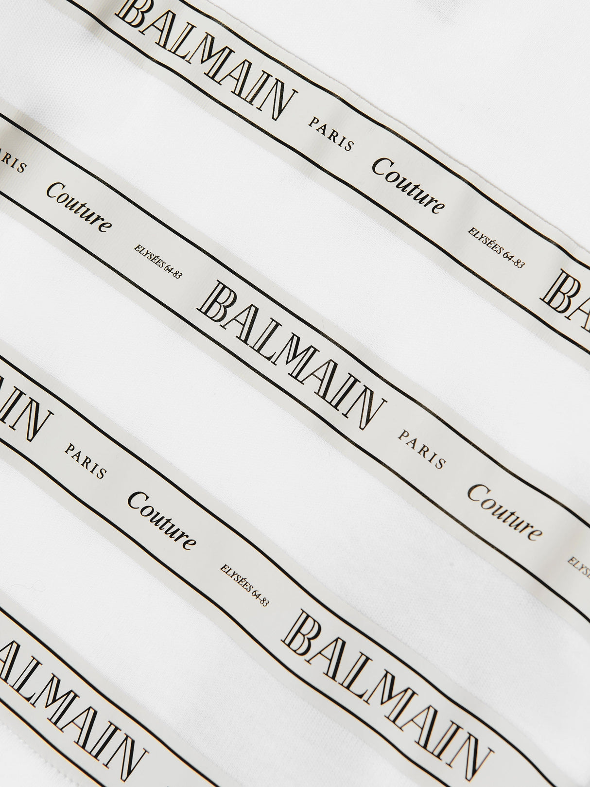 Balmain Baby Striped Logo T-Shirt in White