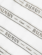 Balmain Baby Striped Logo Babygrow in White