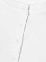 Balmain Baby Striped Logo Babygrow in White