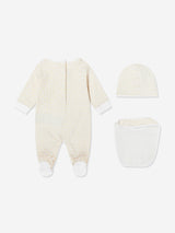 Balmain Baby Monogram Babygrow Set in Beige
