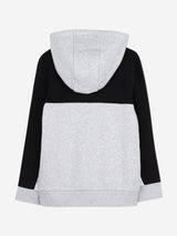 BOSS Boys Logo Print Zip Up Top in Grey