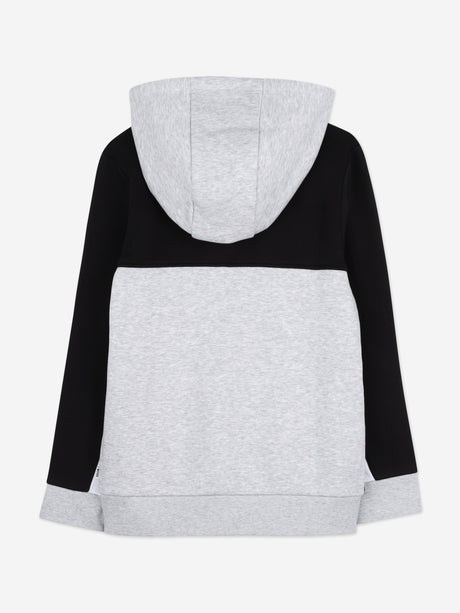 BOSS Boys Logo Print Zip Up Top in Grey