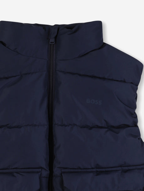 BOSS Boys Down Padded Gilet in Navy