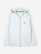 BOSS Boys Logo Print Tracksuit in Blue