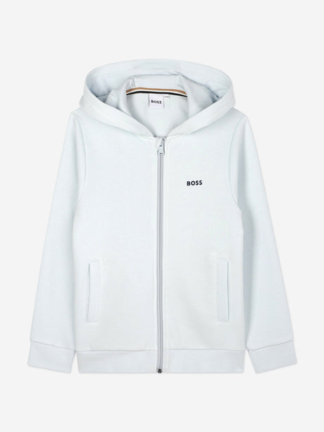 BOSS Boys Logo Print Tracksuit in Blue