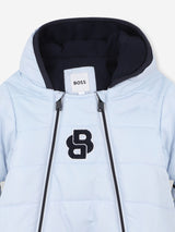BOSS Baby Boys Monogram Snowsuit in Blue