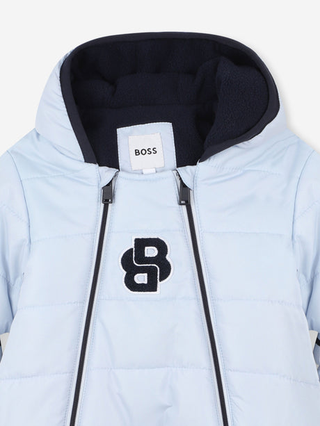 BOSS Baby Boys Monogram Snowsuit in Blue